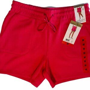 Mondetta Short Womens Midweight Raspberry Sorbet (Pink) Ribbed Scuba Short NWT